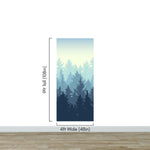 Misty Forest Wallpaper. Blue Pastel Color Mural #6772