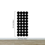 Modern Geometric Black Circle Wallpaper Mural. #6675