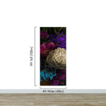 Melancholy Flower Wall Mural. Black background. #6130