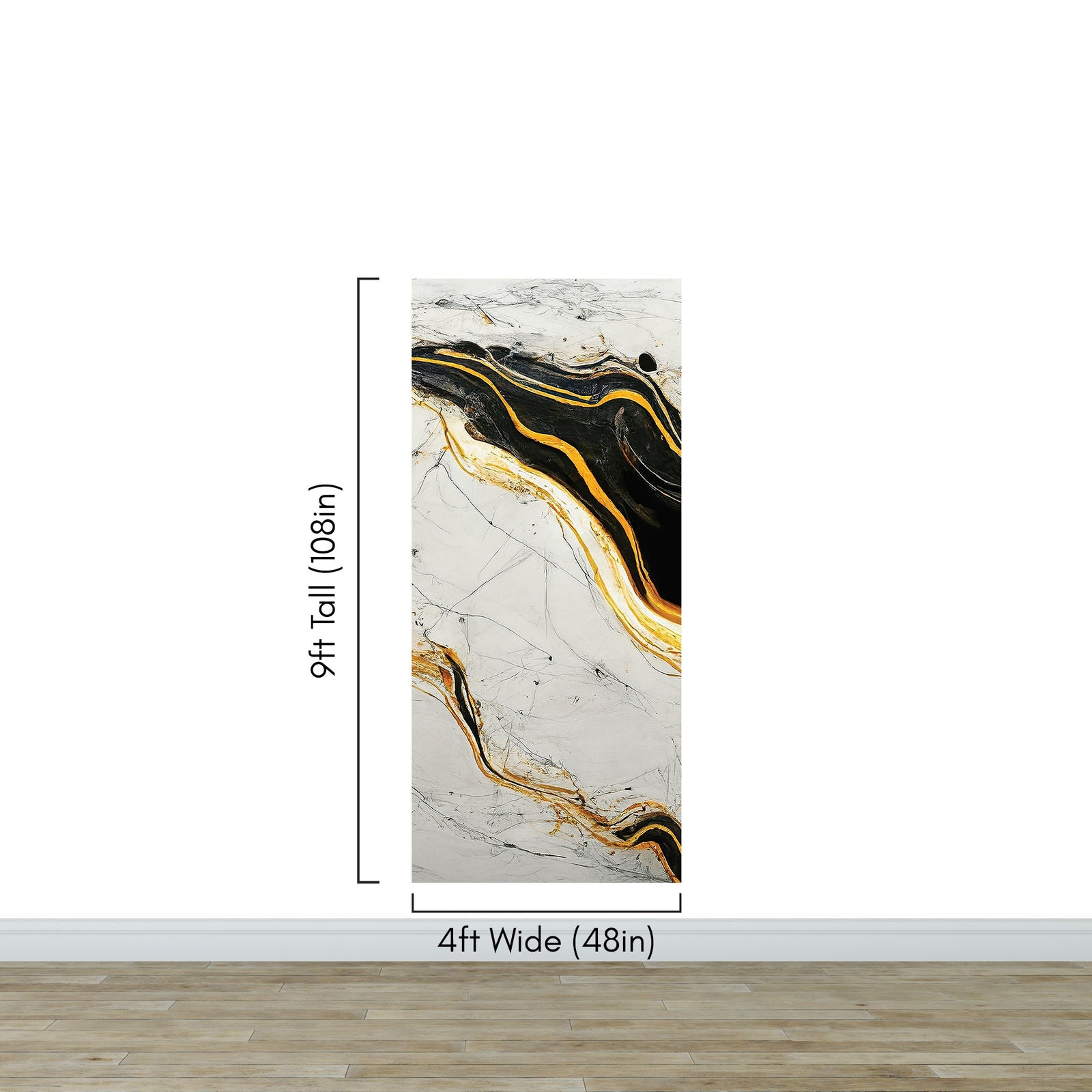 Luxurious Marble Wallpaper. Gold and Black Marble Slate Wall Mural. #6735