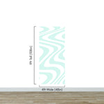 Mint Color Swirly Lines Abstract Wallpaper Mural. #6689