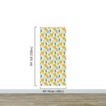 Autumn Leaves Wallpaper. Yellow, Grey, Teal Leaf Wall Mural. #6966