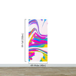 Vibrant Neon Ink Swirl Wallpaper. Abstract Pink, Yellow & Blue Colors. #6980