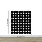Modern Geometric Black Circle Wallpaper Mural. #6675