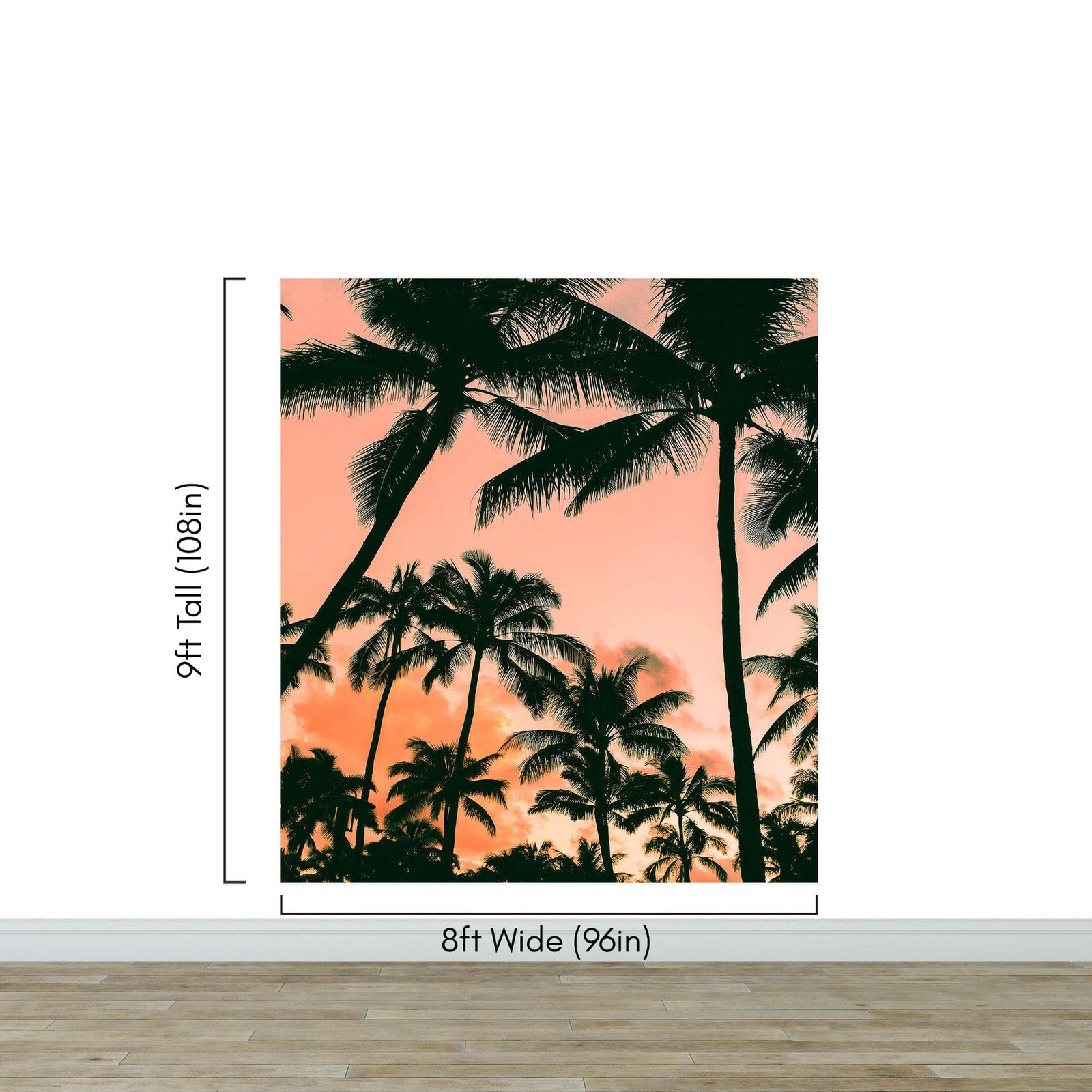 Sunset Wallpaper Mural. Palm Trees Tropical Vibe. #6871