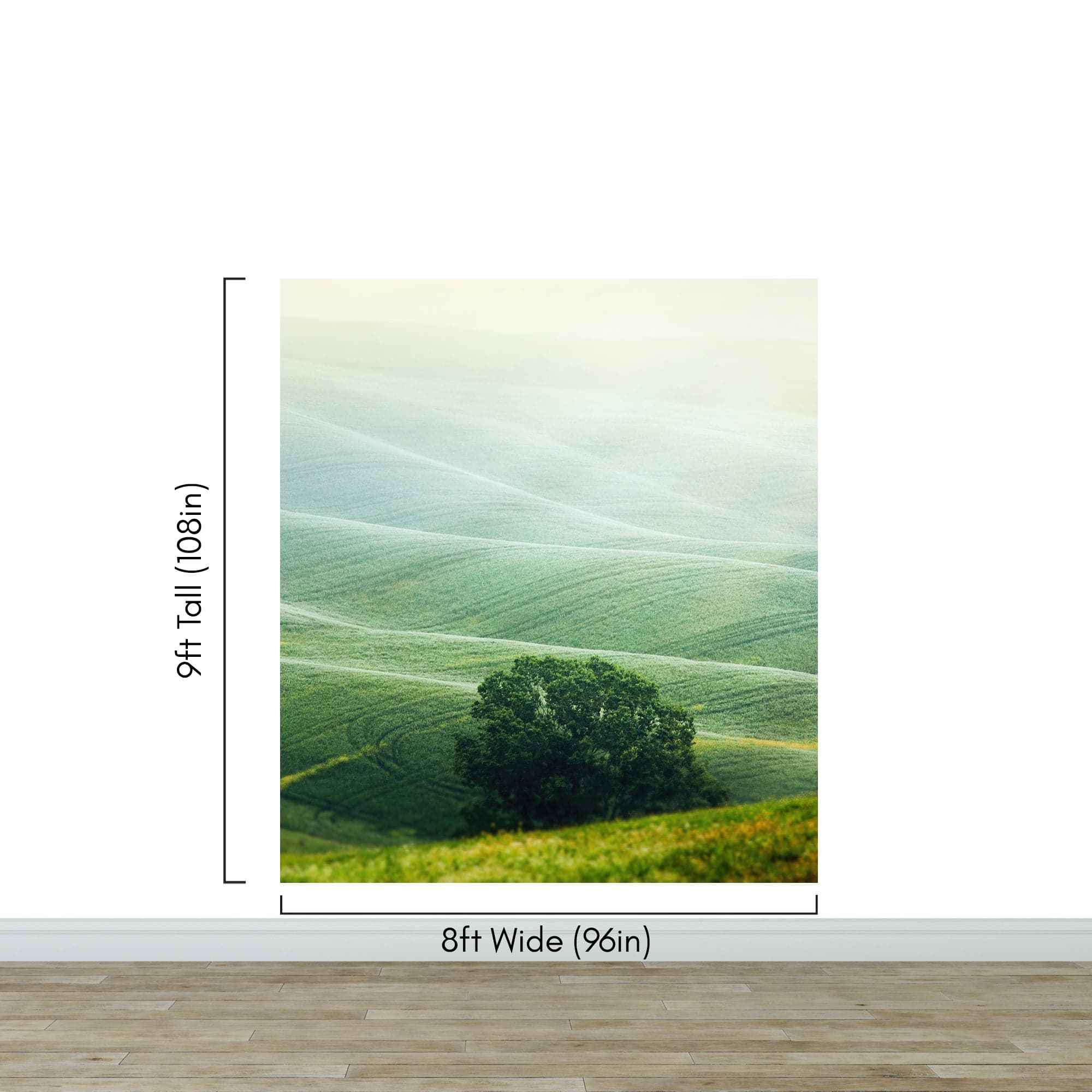 Tuscany Rolling Hills Meadow Wall Mural. Italian Countryside. #7053
