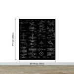 Aviation Wallpaper Mural. Featuring Military Jet and Airplane Patent Designs. #6732