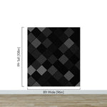 Modern Black and White Polka Dot Peel and Stick Wall Mural. #6964