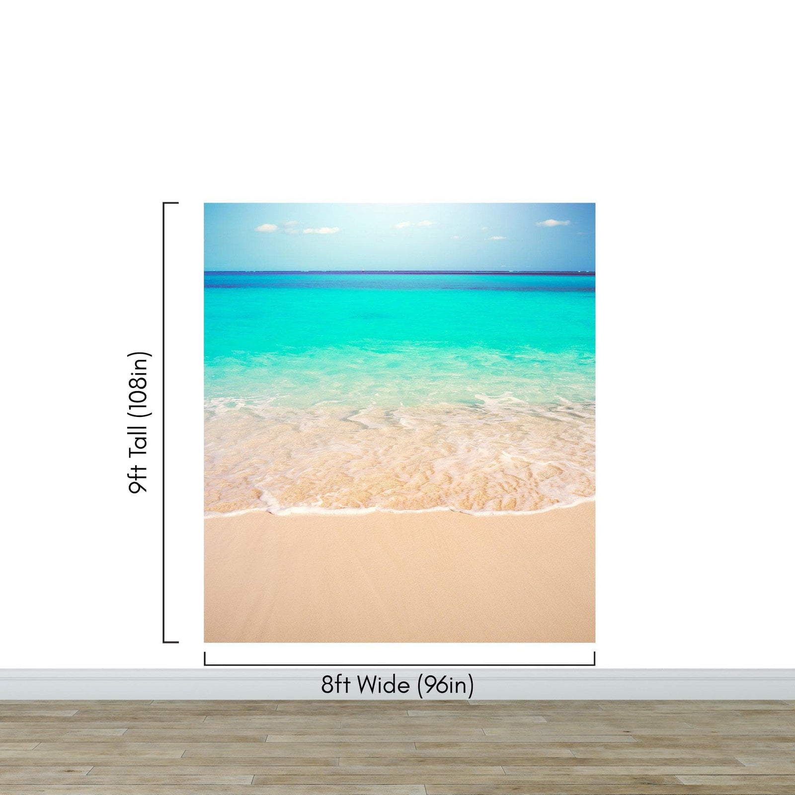 Tropical White Sand Paradise Beach Ocean Wave Scenery Wall Mural. #6201
