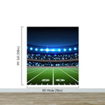 Football Stadium Wallpaper Mural. Bright lights over 50 yard line. #6787