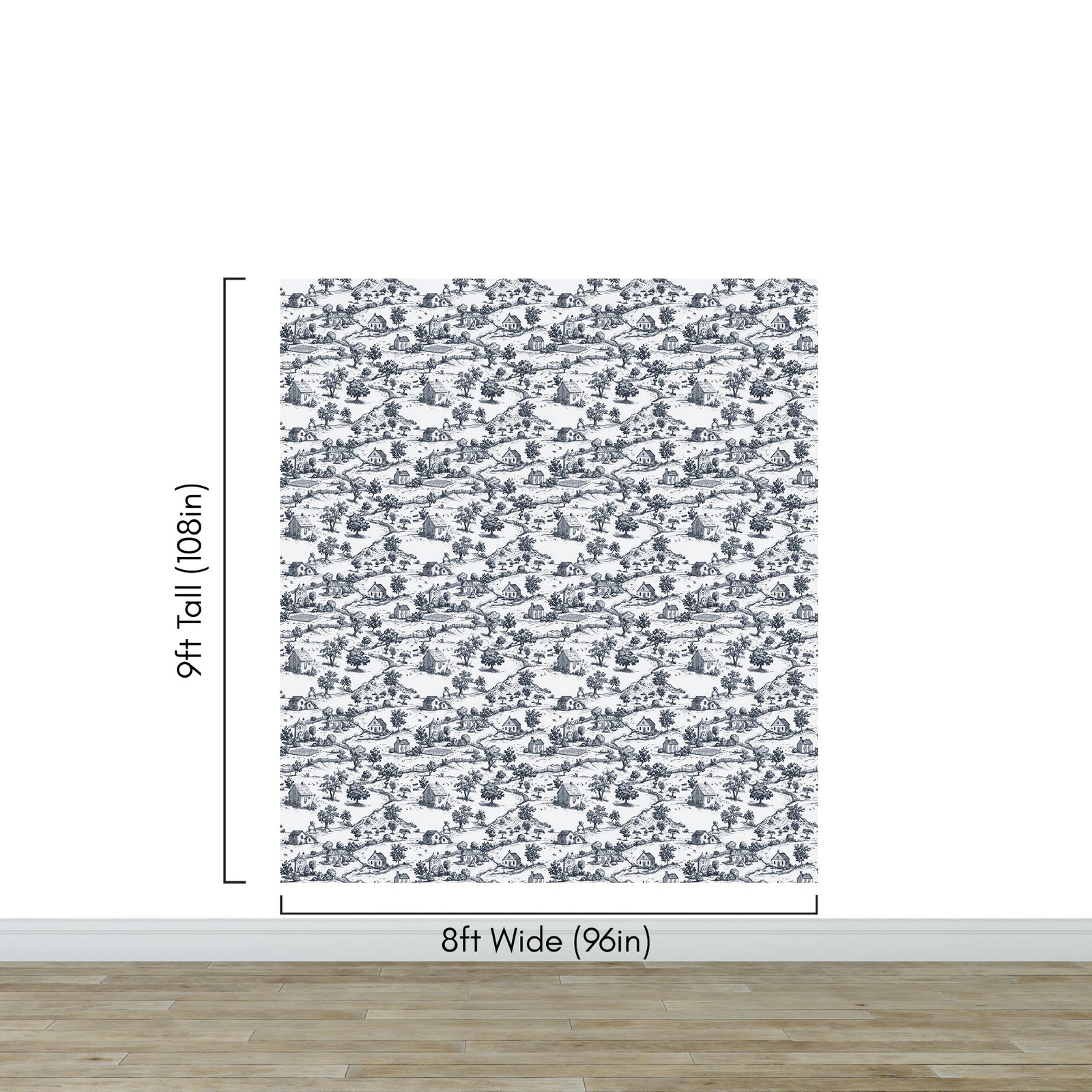 Rustic Wallpaper Peel and Stick Wall Mural. Countryside Motif Wall Decor. #6729