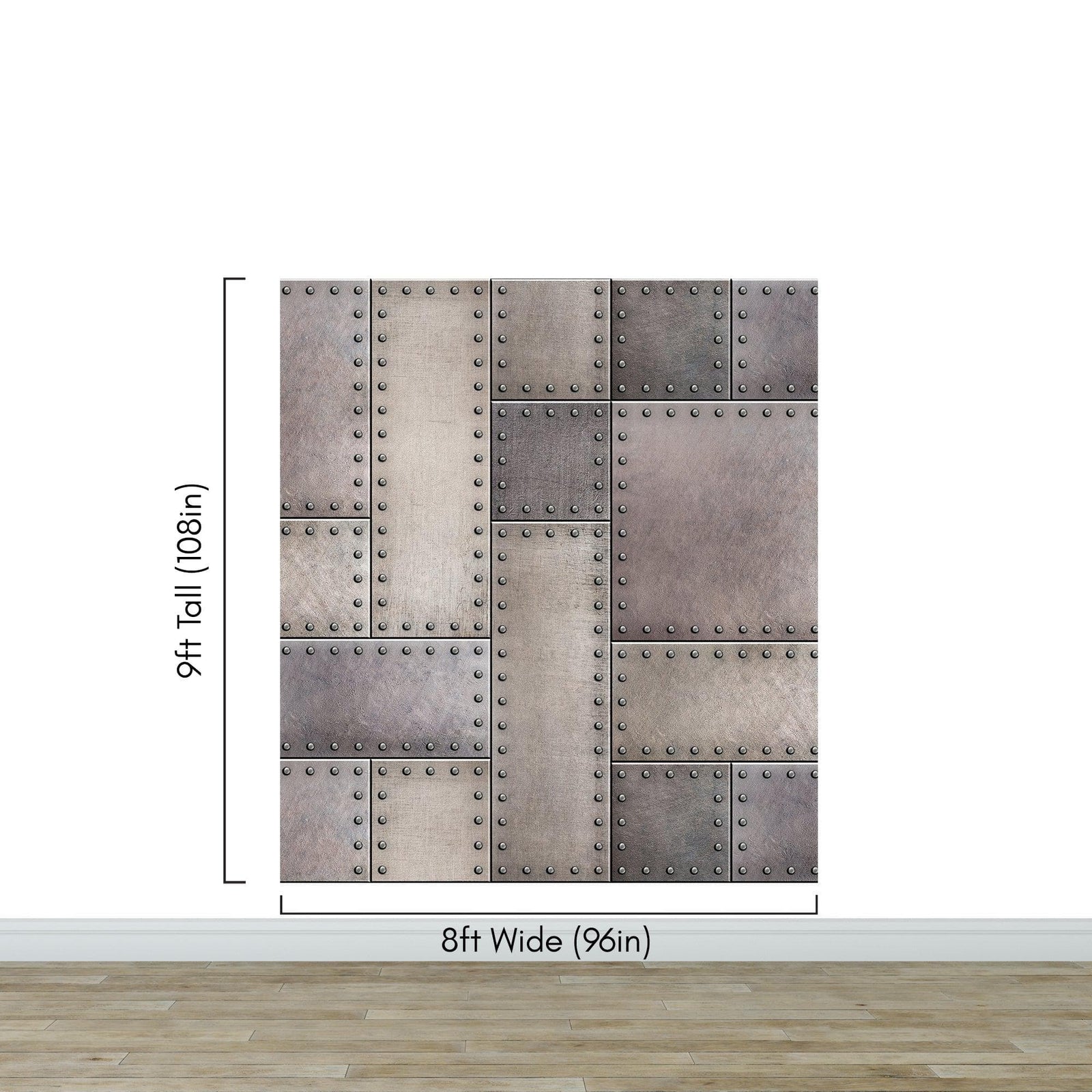 Rustic Metal Steel 3D Wallpaper Mural. #6752