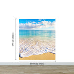 Ocean Beach Shore Wallpaper Mural. Tropical Theme Wall Decor. #6770