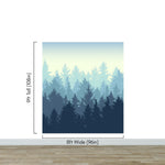 Misty Forest Wallpaper. Blue Pastel Color Mural #6772