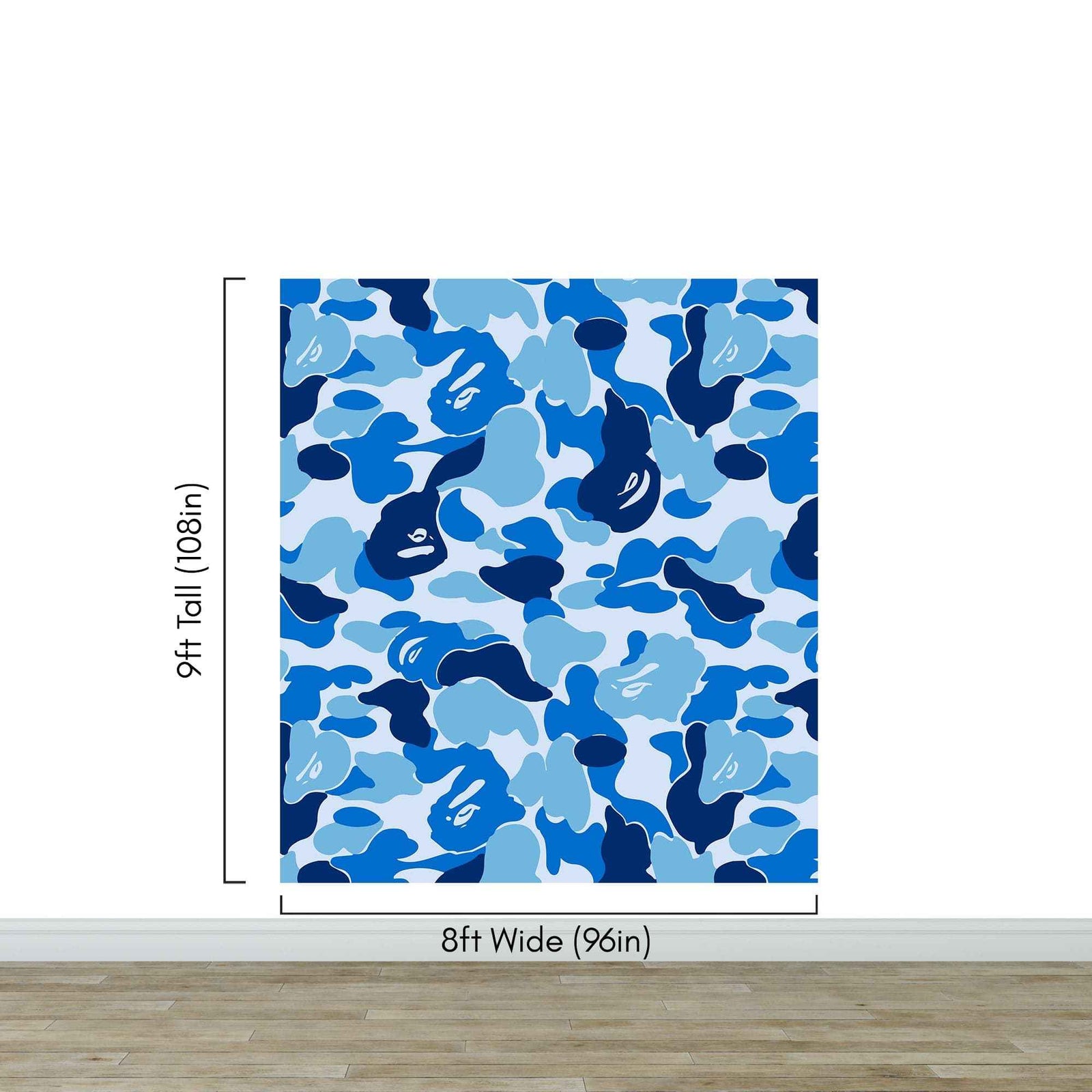 Bape Camo Wallpaper Mural. Blue Camo Streetwear Hype Beast Aesthetics. #7027