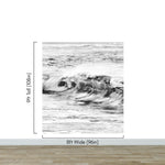 Ocean Wave Wallpaper. Black and White Surf Theme Wall Mural. #6709