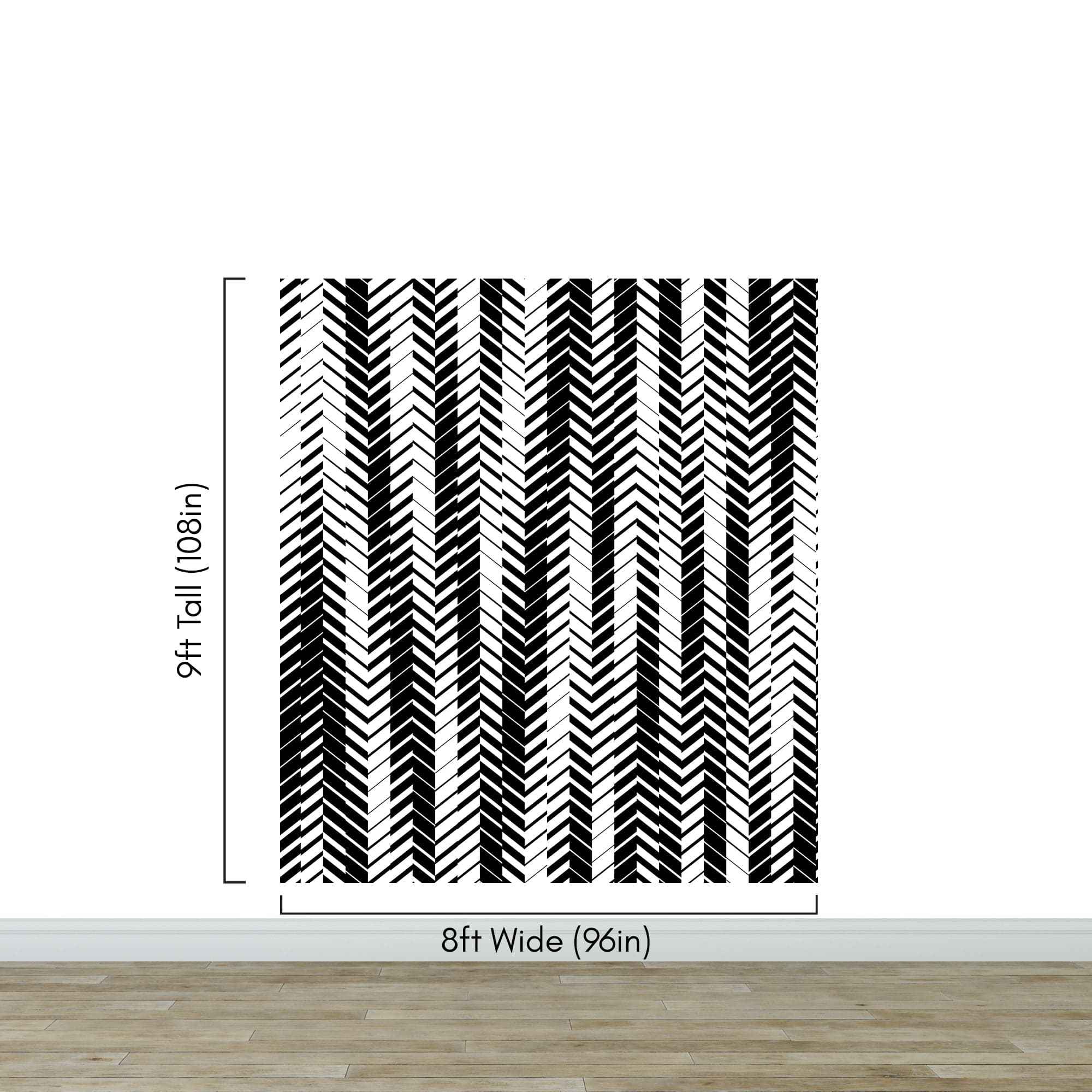 Black and White Minimal Retro Stripes Pattern Wallpaper. #7033