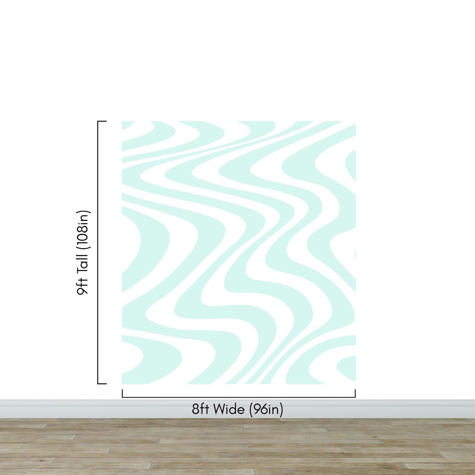 Mint Color Swirly Lines Abstract Wallpaper Mural. #6689