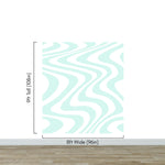 Mint Color Swirly Lines Abstract Wallpaper Mural. #6689