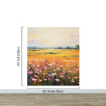 Colorful Yellow Flower Field Painting Wallpaper Mural. #6692