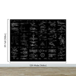Aviation Wallpaper Mural. Featuring Military Jet and Airplane Patent Designs. #6732