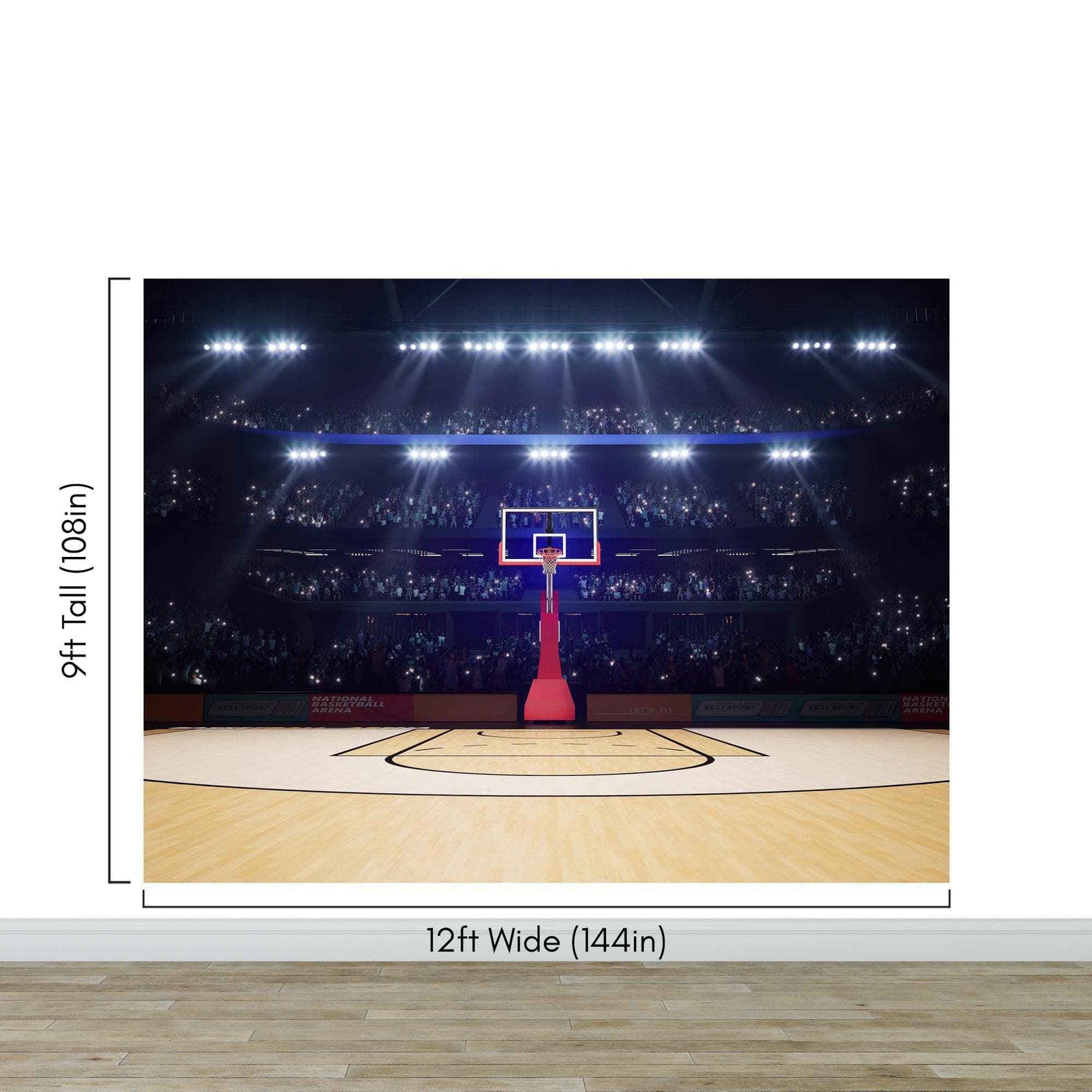 Basketball Court Stadium Wallpaper Mural. #7013