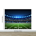 Football Stadium Wallpaper Mural. Bright lights over 50 yard line. #6787