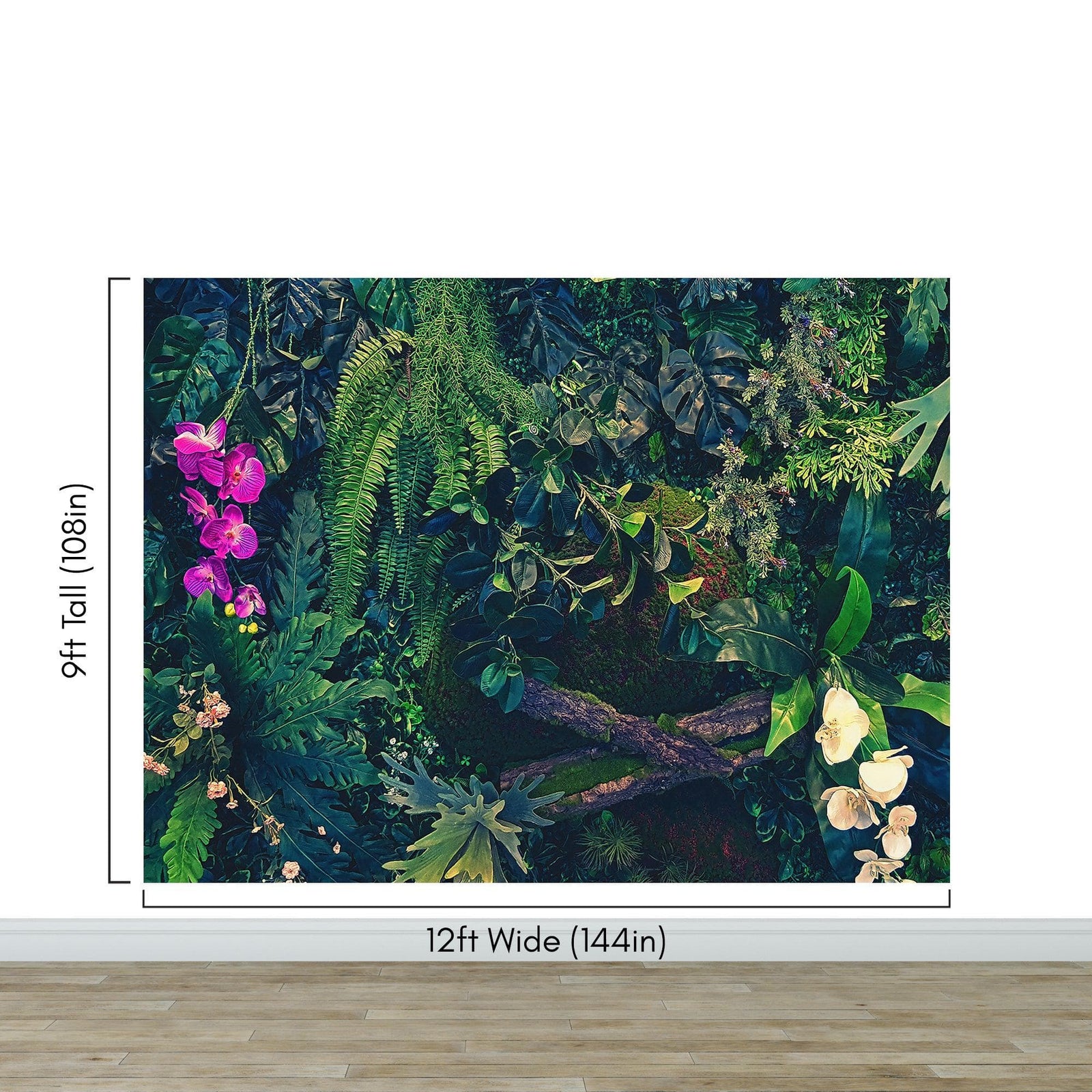 Jungle Wallpaper, Forest Greenery Botanical Wall Mural. #6741