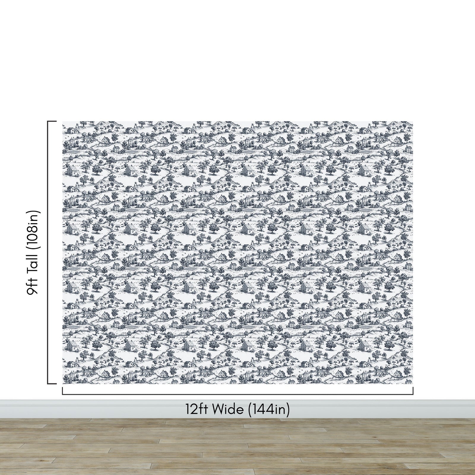 Rustic Wallpaper Peel and Stick Wall Mural. Countryside Motif Wall Decor. #6729