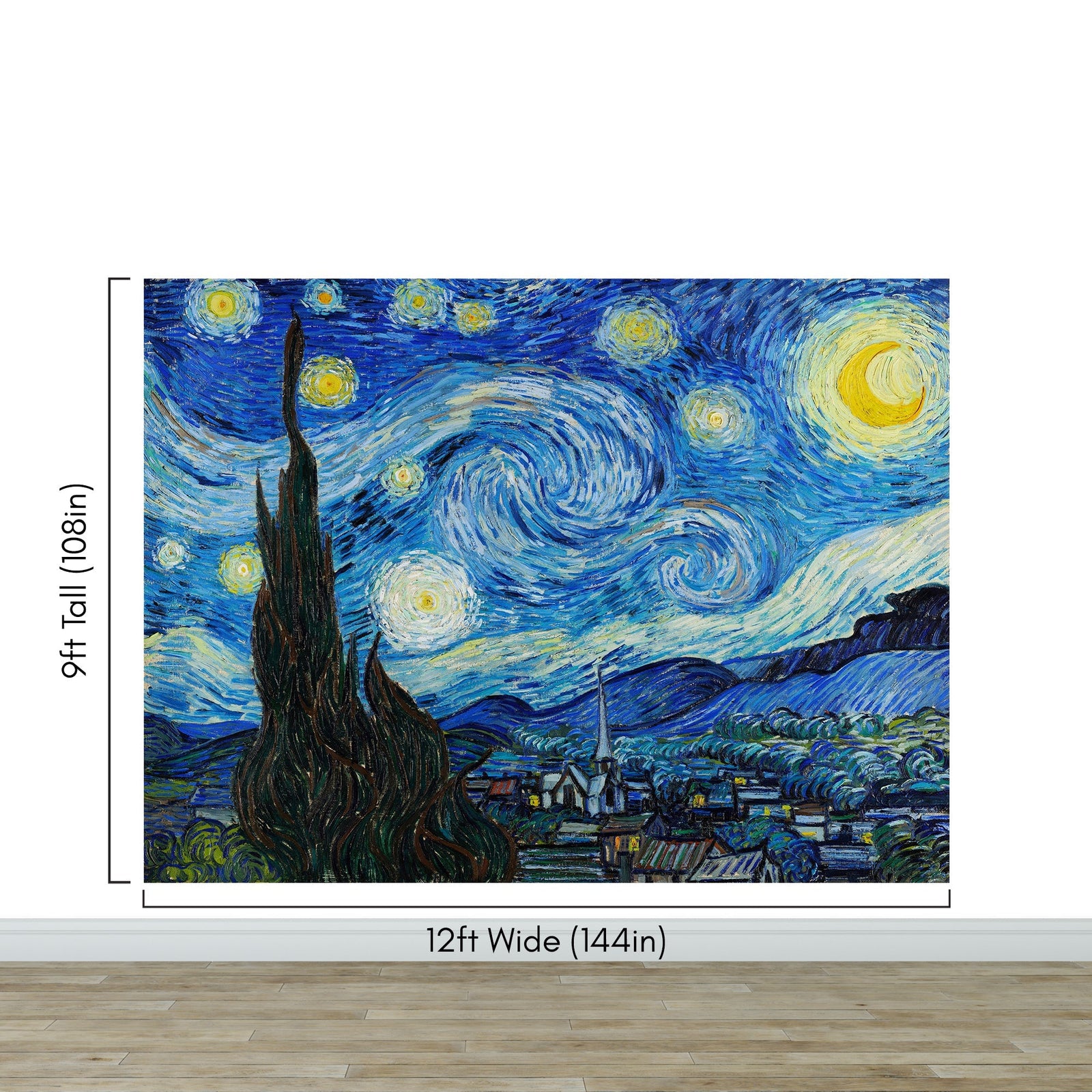 Vincent Van Gogh's The Starry Night Painting Wallpaper Mural.  #6742