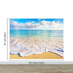 Ocean Beach Shore Wallpaper Mural. Tropical Theme Wall Decor. #6770
