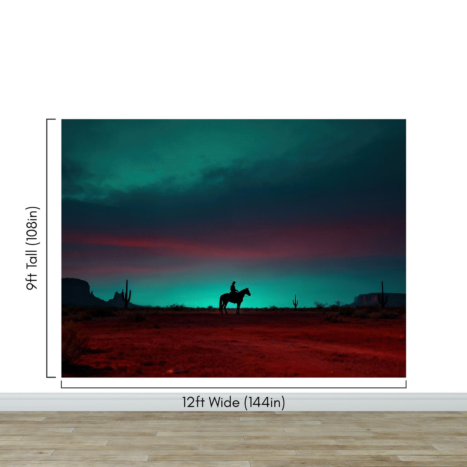 Cowboy on Horse Western Theme Wall Mural. #7068