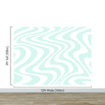 Mint Color Swirly Lines Abstract Wallpaper Mural. #6689