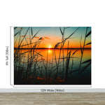 Lakeside Retreat with Sunset Over Lake Wallpaper Mural. #6920