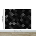 Modern Black and White Polka Dot Peel and Stick Wall Mural. #6964