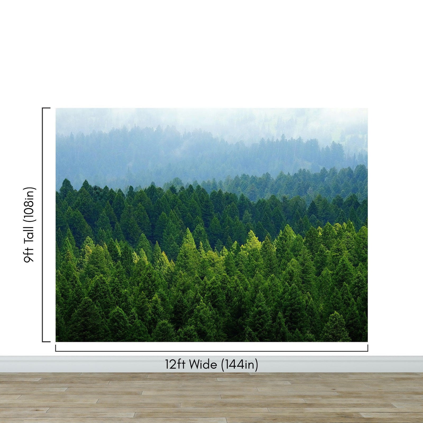 Green Forest Wallpaper Mural. Scenic Landscape Wall Mural. #6894