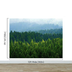 Green Forest Wallpaper Mural. Scenic Landscape Wall Mural. #6894