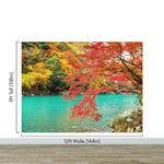 Colorful Teal Water Lake View Landscape Wallpaper Mural. #6745