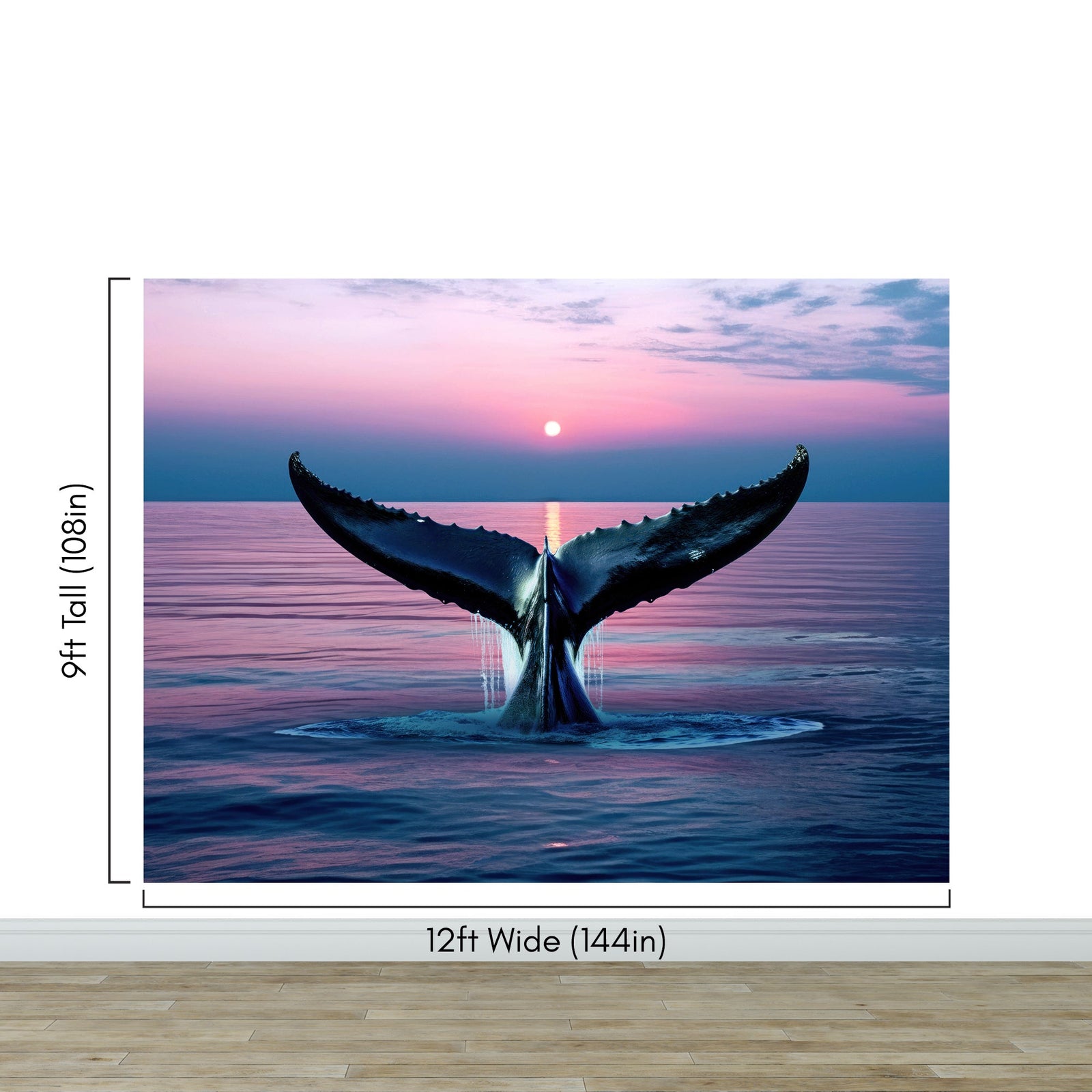 Whale Tail Wall Mural. Ocean Wallpaper. #6688