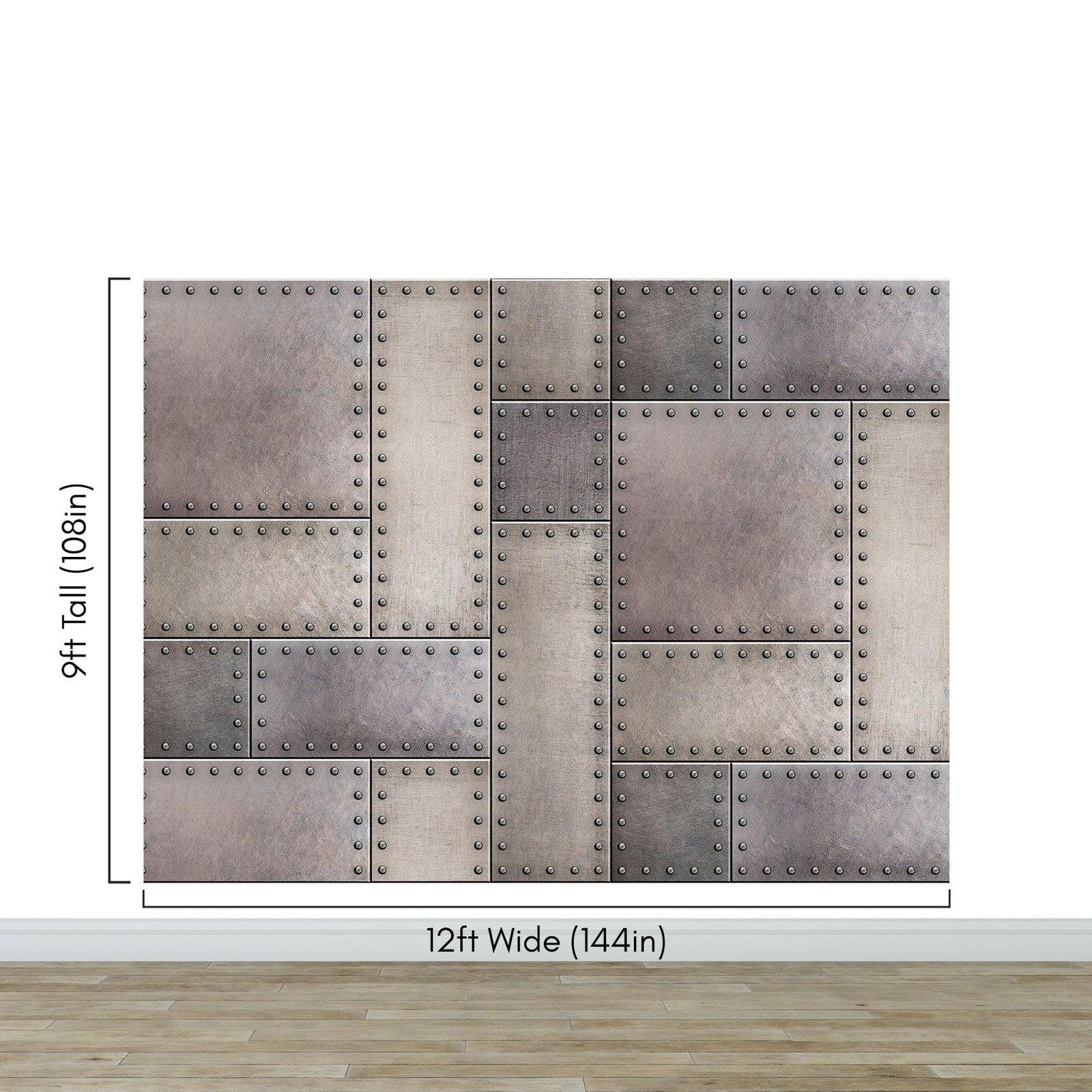 Rustic Metal Steel 3D Wallpaper Mural. #6752