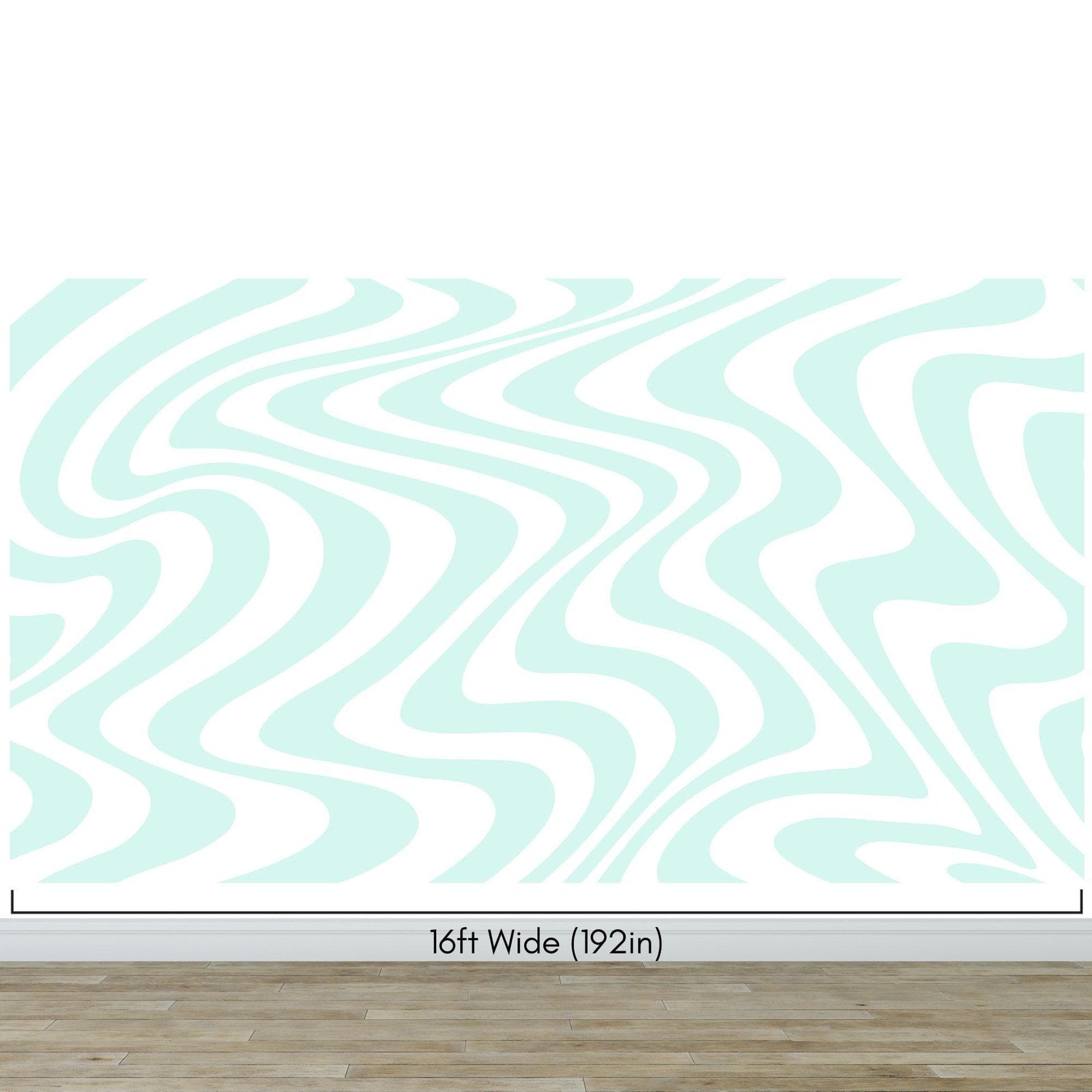 Mint Color Swirly Lines Abstract Wallpaper Mural. #6689