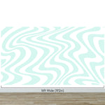 Mint Color Swirly Lines Abstract Wallpaper Mural. #6689