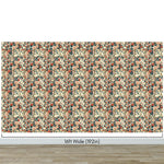 Botanical Flower Garden With Pastel Color Red, Green, Beige Background Wall Mural. #6771