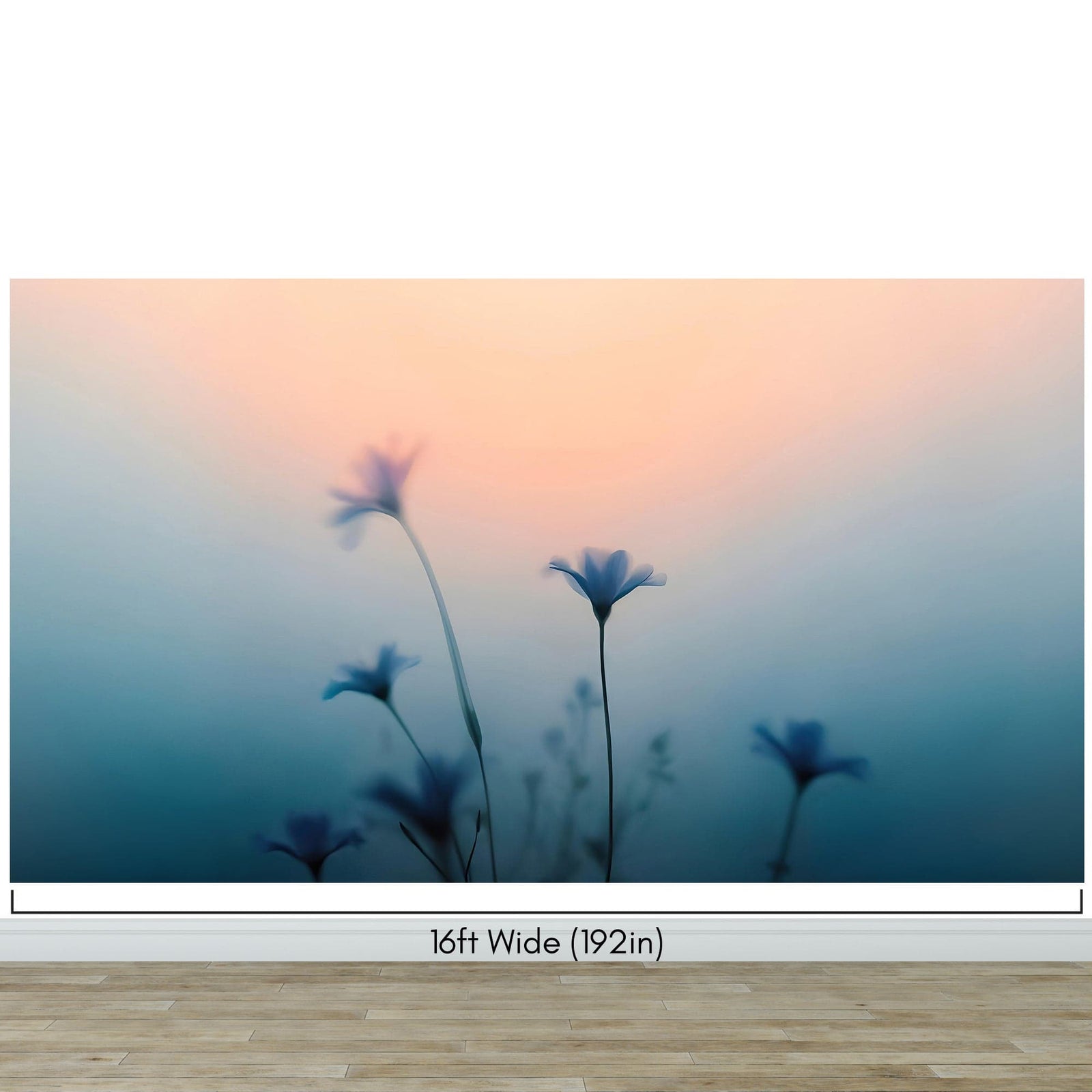 Morning Dew Misty Flower Wallpaper Mural. #7021