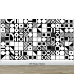 Black and White Geometric Shapes Wallpaper Mural Wall Art. #6710