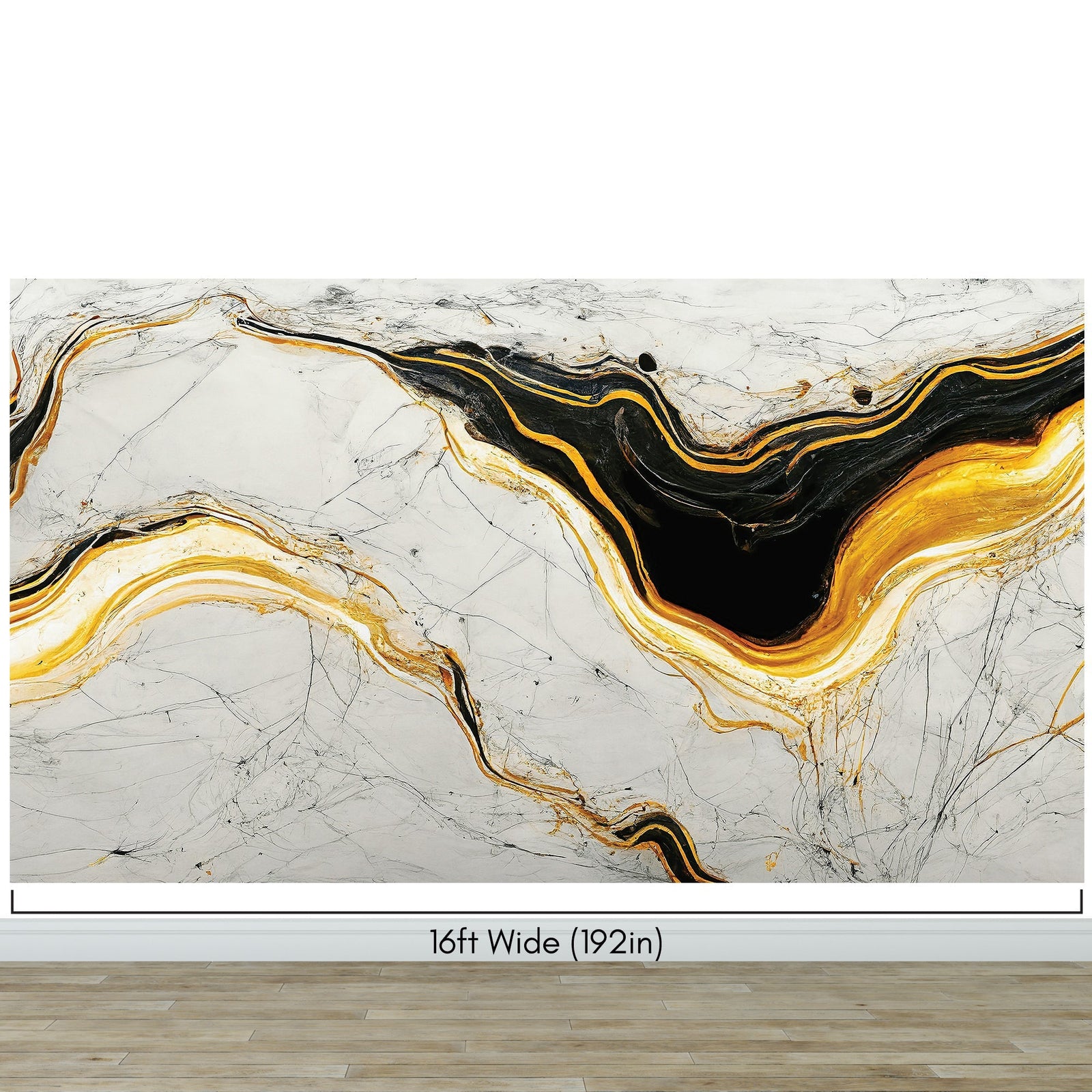 Luxurious Marble Wallpaper. Gold and Black Marble Slate Wall Mural. #6735