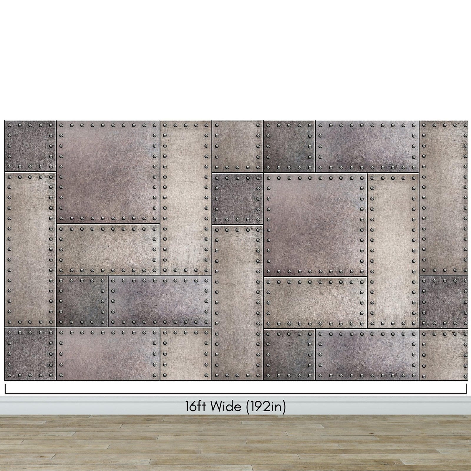 Rustic Metal Steel 3D Wallpaper Mural. #6752