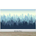 Misty Forest Wallpaper. Blue Pastel Color Mural #6772