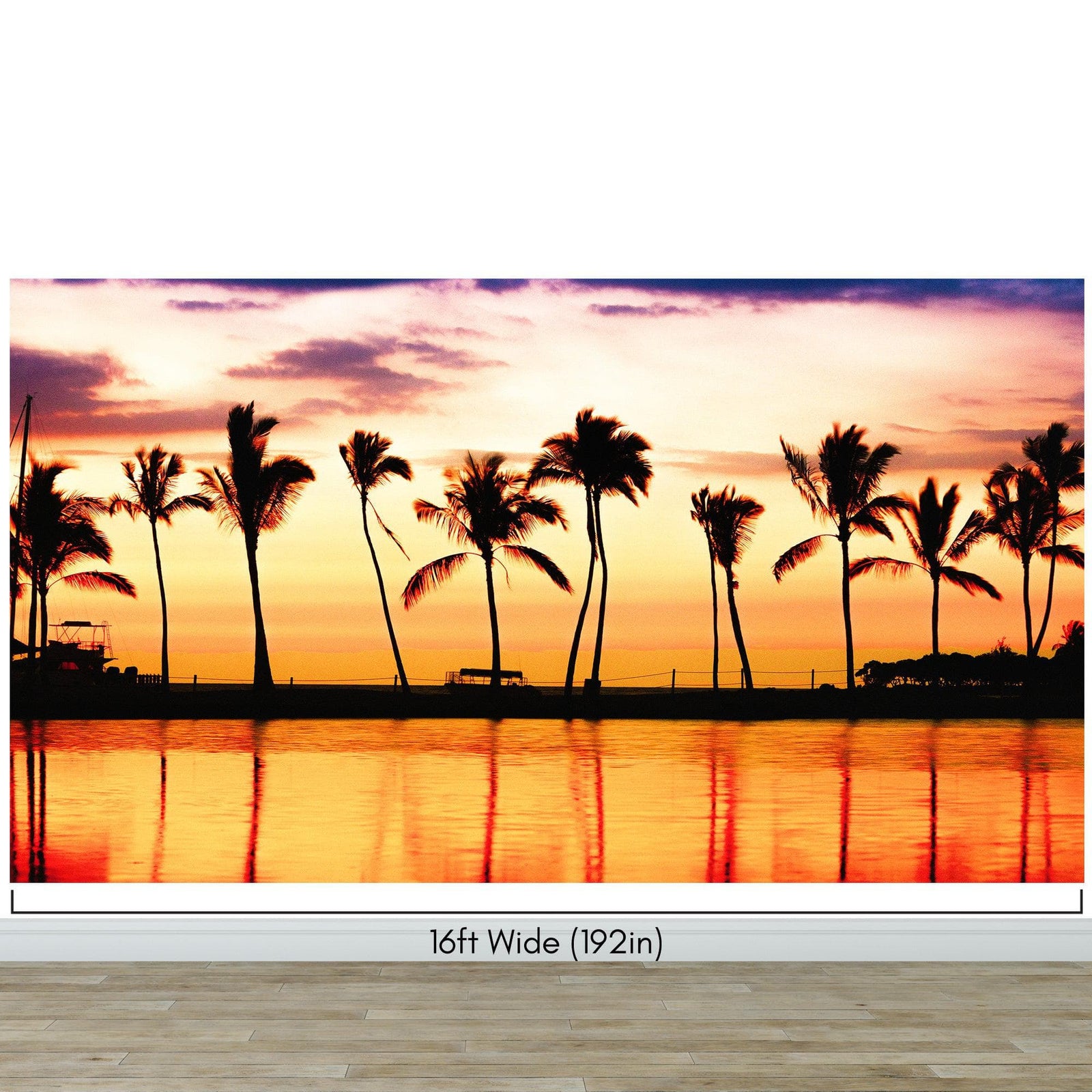 Tropical Sunset Palm Tree Paradise Wall Mural. #6236
