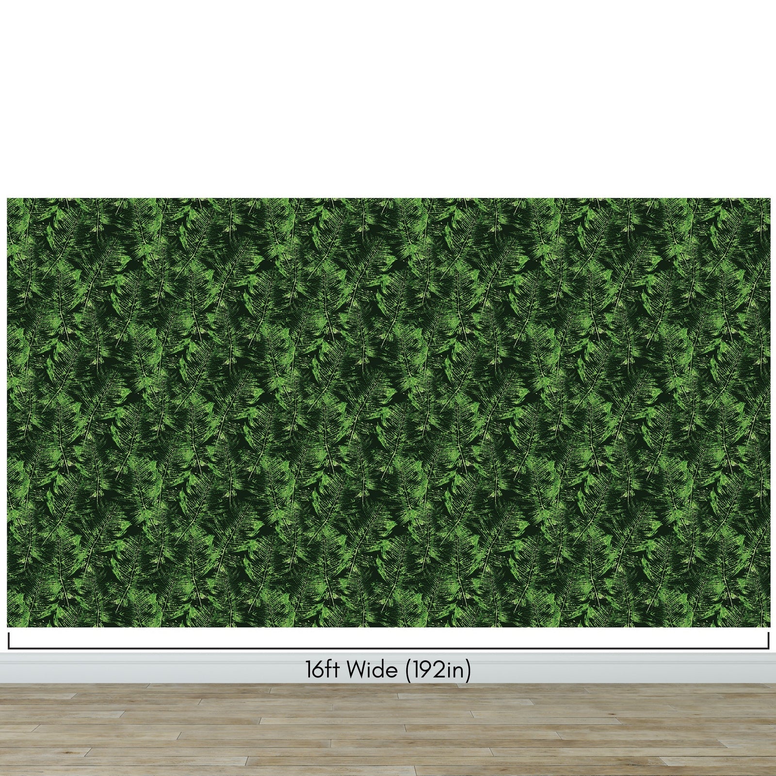 Green Leaves Pattern Wallpaper Mural. Botanical Wall Mural. #6744